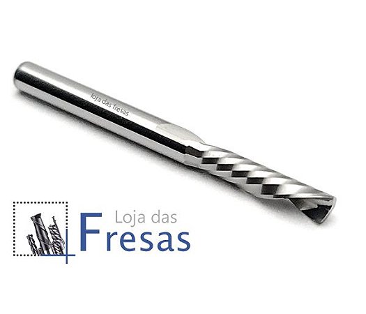 Fresa downcut 1 corte helicoidal 4,0mm - Metal duro