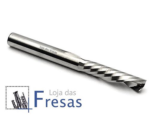 Fresa downcut 1 corte helicoidal 5,0mm - Metal duro