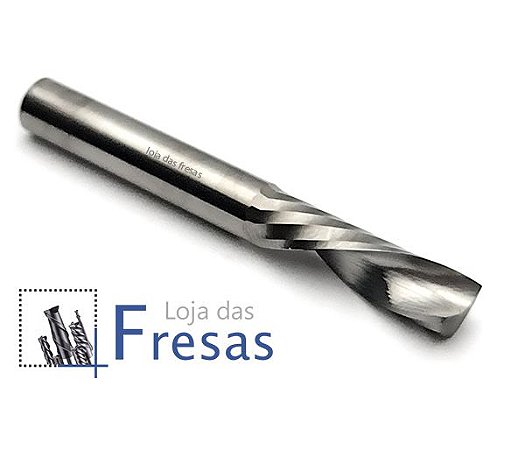 Fresa downcut 1 corte helicoidal 6,0mm - Metal duro