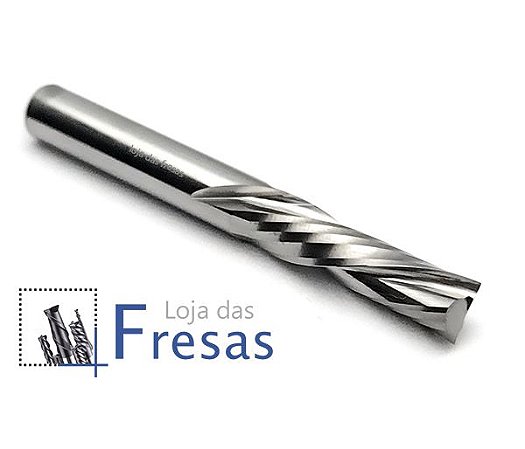 Fresa downcut 2 cortes helicoidais 6,0mm - Metal duro