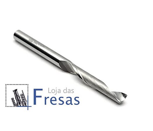 Fresa de 1 corte helicoidal p/Alumínio - HRC55 - 3,175mm (1/8") - Metal duro