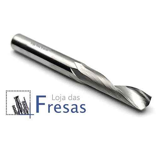 Fresa de 1 corte helicoidal p/Alumínio - HRC55 - 6,0mm - Metal duro