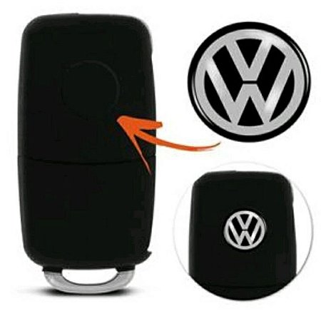 Logo VW REDONDO PRETO Resinado