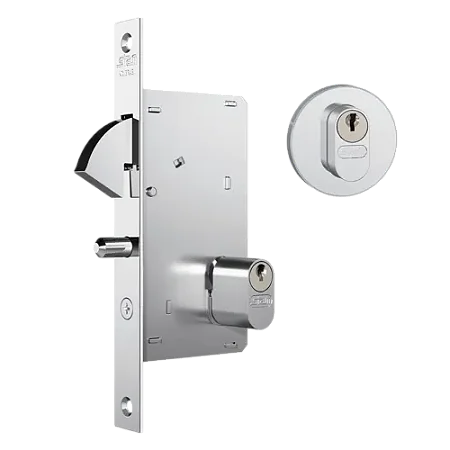 Fechadura Externa Redonda Porta Correr Bico Papagaio Stam 950 Inox