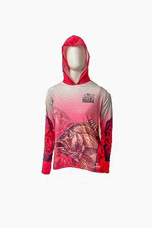 Camisa Fem C/Capuz Made In Fishing® - Tilápia Rosa UV+50