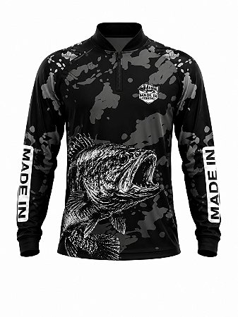 Camisa De Pesca Made In Fishing UV50+ (Traíra All Black)