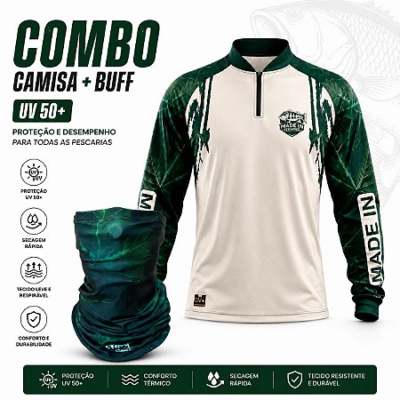 Kit Camisa + Buff/Bandana UV (Floresta)