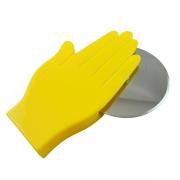 Cortador E Fatiador De Pizza Em Forma De Mão - Amarelo