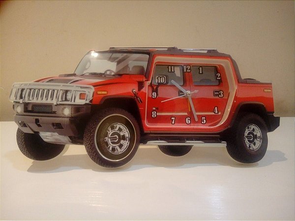 Relógio de Mesa despertador Carro Aventura Esporte - Vermelho