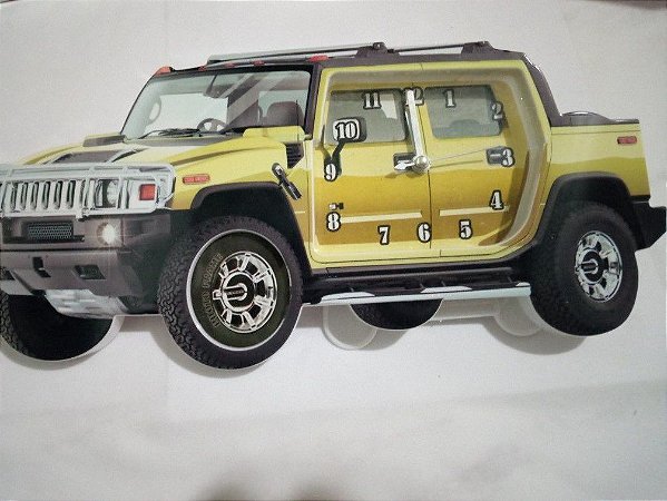 Relógio de Mesa despertador Carro Aventura Esporte - Amarelo