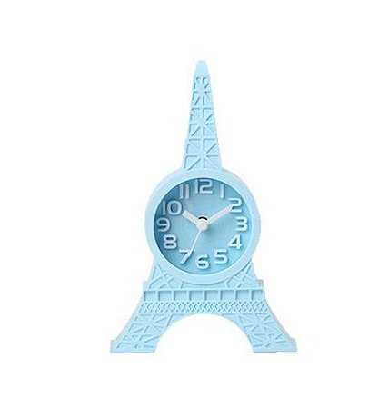 Relogio De Mesa Despertador Torre Eiffel Azul