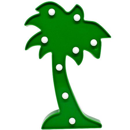 Luminária Abajur Coqueiro Com Led Mesa E Parede Decoração