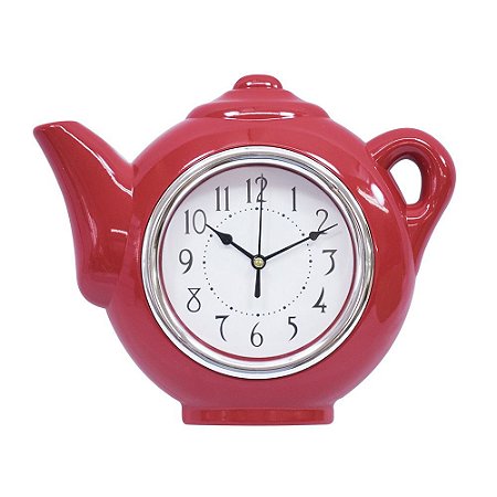 Relógio Parede Bule Vermelho