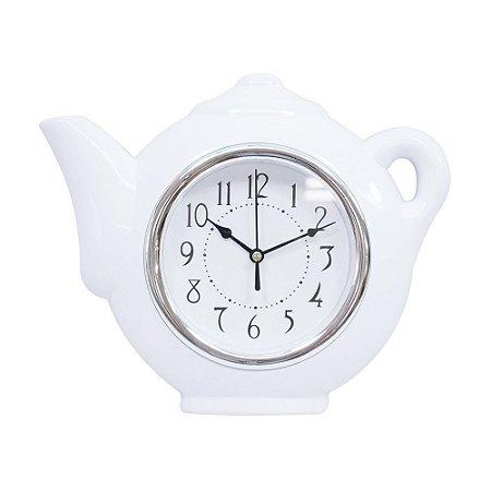 Relógio Parede Bule Branco