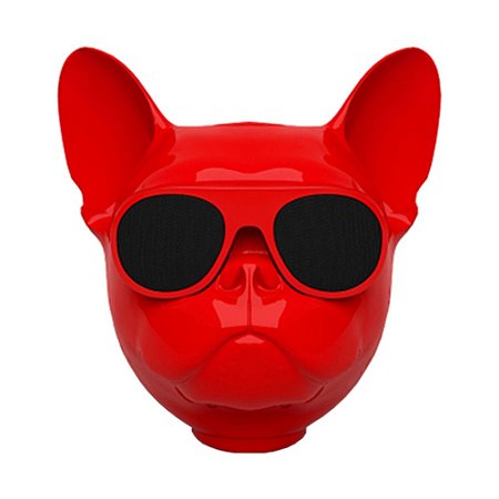 Caixa De Som Bluetooth X15 Bulldog Francês Cachorro Portátil 8w Vermelha