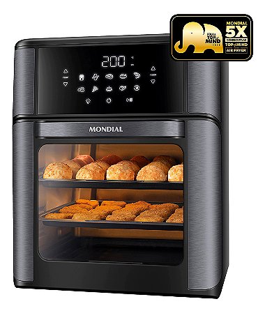 Fritadeira Elétrica AFON-12L-BG Forno Oven 12 Litros Preto Mondial