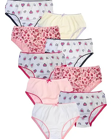 10 Calcinha Infantil Algodão Tradicional Menina Atacado