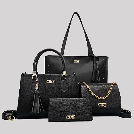 Kit Bolsas Feminina Sacola Transversal Tira Colo Carteira