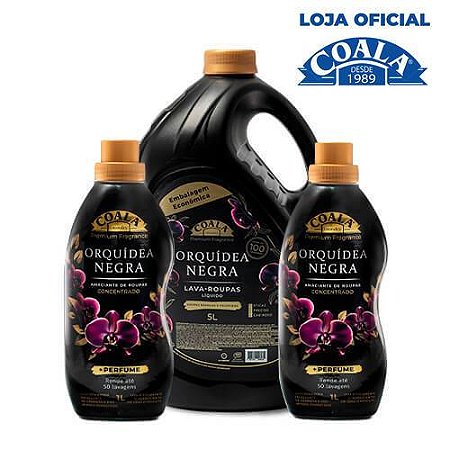 Kit Coala Laundry 1 Lava Roupas 5L + 2 Amaciantes 1L - Orquídea Negra