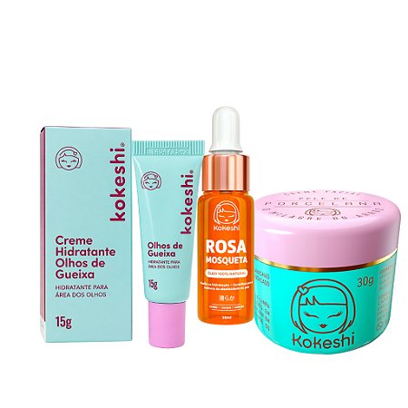 Kit Renovadores Kokeshi Pele Porcelana Óleo de Rosa Mosqueta