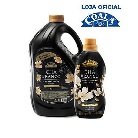 Kit Coala Laundry Chá Branco - 1 Lava Roupas Liquido 5L + 1 Amaciante Concentrado 1L