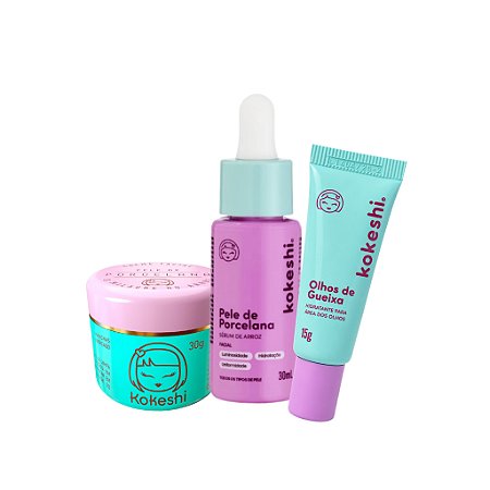 Kit Pele de Porcelana com Sérum de Arroz e Olhos de Gueixa Kokeshi