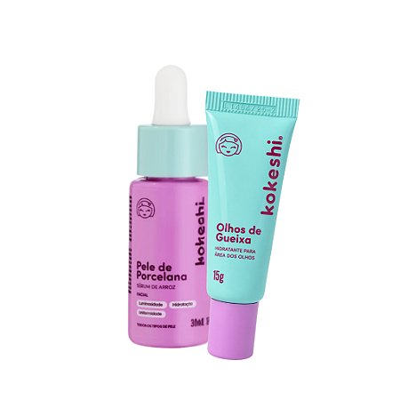 Kit Glow e Rejuvenescimento Sérum de Arroz e Olhos de Gueixa Kokeshi