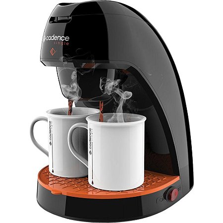 Cafeteira Elétrica 2 Xícaras Cadence Single Preta e Laranja 127V