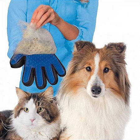 Luva para Remover Pelos Soltos de Animais de Estimação - True Touch