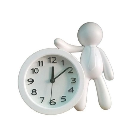 Relógio boneco lateral branco