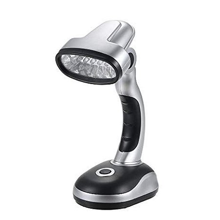 Luminária Abajur dobrável com Suporte para Mesa 12 LEDs