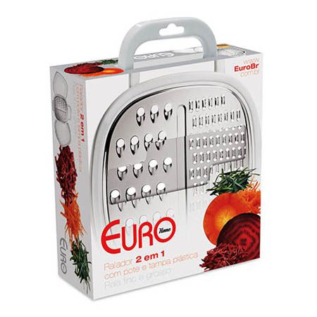 Ralador 2 em 1 com pote e tampa plástica