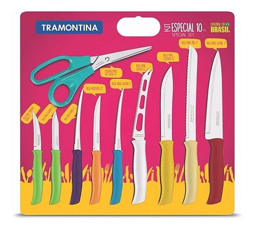Conjunto De Facas Tramontina 10 Peças Colorido Edição Especial
