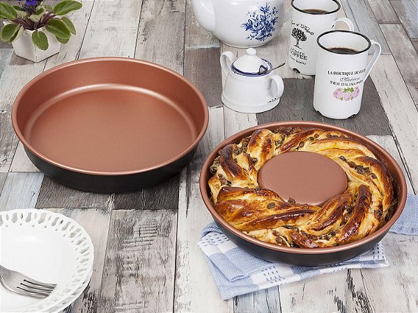 Conjunto de Assadeiras para Bolo Tramontina - Redonda Antiaderente 2 Peças Turquia