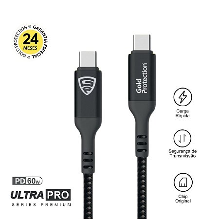 Cabo UltraPro PD 60 W TIPO C / TIPO C - GOLD PROTECTION