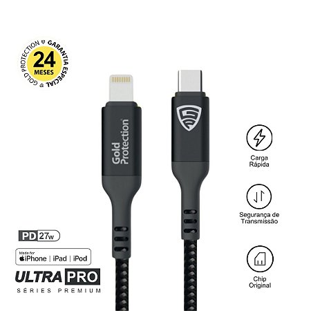 Cabo UltraPro PD 27 W TIPO C / IPHONE - GOLD PROTECTION
