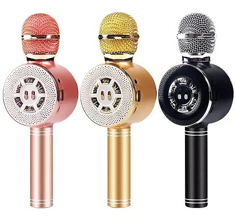 Microfone De Karaoke Com Bluetooth Recarregável - Tomate
