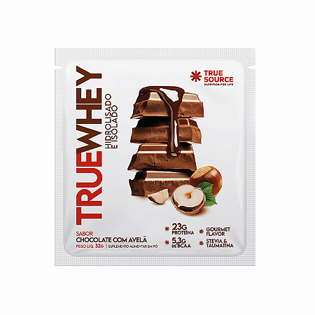 True Whey Protein Chocolate com Avelã Sachê 32g True Source