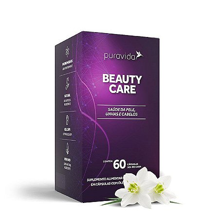 Beauty Care, Vitamina p/ Cabelos, Unhas e Pele - Pura Vida - 60 Capsulas