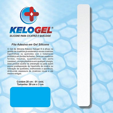 FITA DE SILICONE KELOGEL PARA CICATRIZ HIPERTROFICA E QUELOIDE 20cm x 3cm