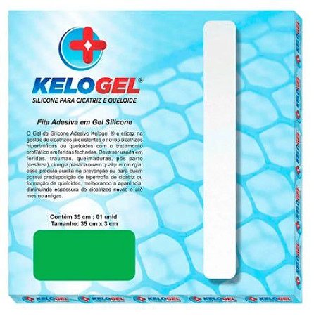 FITA DE SILICONE KELOGEL PARA CICATRIZ HIPERTROFICA E QUELOIDE 35cm x 3cm