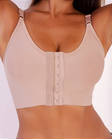 Sutiã Pós Cirúrgico Sem Costura Mamoplastia Silicone Reforço