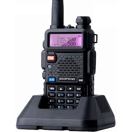 Kit com 2 Rádios Comunicador Ht Baofeng Uv-5r Dual Band Uhf Vhf