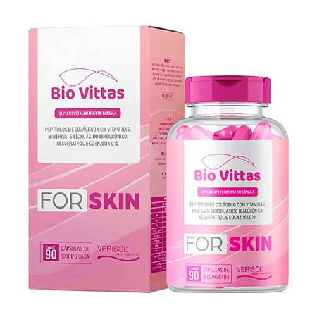 For Skin - Cabelo, pele e unha (90 Cápsulas de 500mg) - Bio Vittas