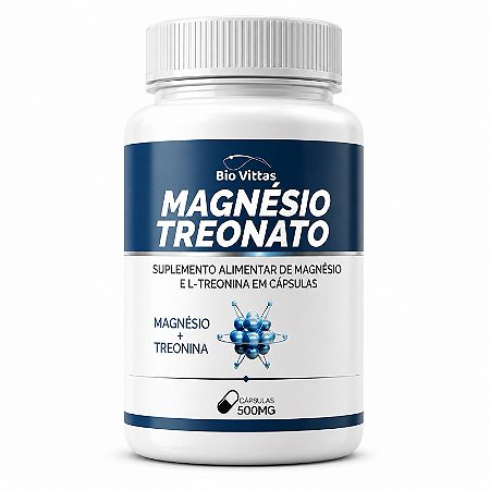 Magnésio Treonato 500mg Bio Vittas – 60 Cápsulas