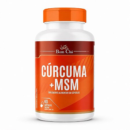 Cúrcuma + MSM 500mg Bom Chá – 60 Cápsulas