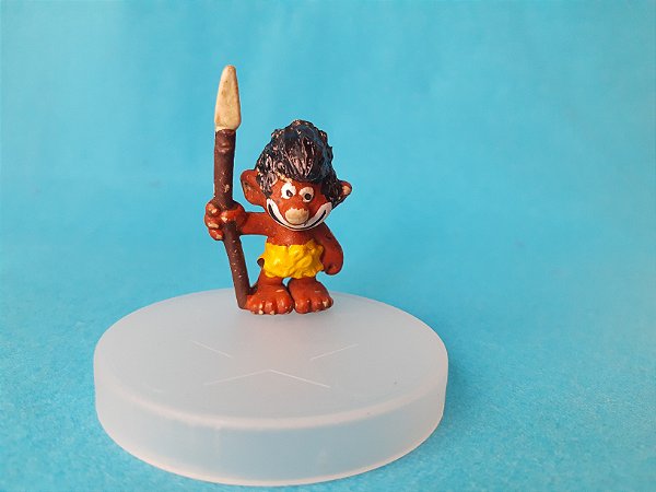 Miniatura de vinil sem marca de Jungle smurf, 5 cm, pintura gasta