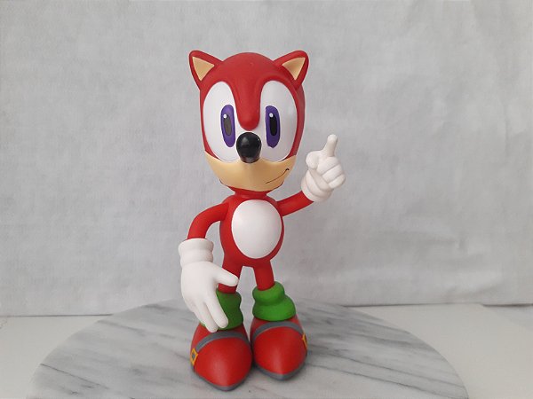 Boneco Sonic vermelho no articulado, original Sega, de 25 cm usado