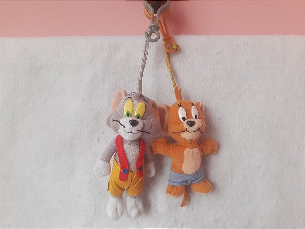 Chaveiro pelúcia de Tom e Jerry coleção kinder ovo 13 e 11 cm