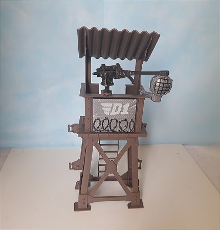 Brinquedo de plástico torre militar de observação,semarca, 28 cm de altura